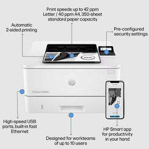 Stampante Laser Bianco e Nero Wireless <span class=keywords><strong>HP</strong></span> <span class=keywords><strong>LaserJet</strong></span> <span class=keywords><strong>Pro</strong></span> 4003dw 40ppm A4 al Miglior Prezzo per Ufficio - Product Image 5