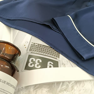 2024 Ensemble de vêtements de nuit en soie 100% pleine longueur pour hommes, pyjama en soie véritable écologique pour hommes - Product Image 4