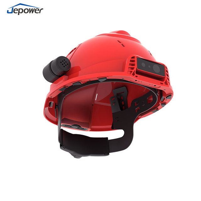 Jepower D6 Circle Type Smart Safety Helmet Industrial Inspection Camera Live Video Feed GPS Tracking Hands-free Communication 4G
