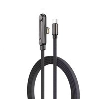Kabel Pengisian Cepat PD27W 5A Nylon Braided Type-C dengan Penyangga Ponsel untuk iPhone, Komputer Gaming & Printer