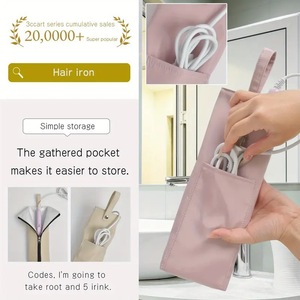 Curling Iron Storage Bag Heat Resistant Portable Hanging Dustproof Cover Rectangle Non Woven Fabric 1-2L Hook Type - Product Image 4