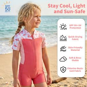 Traje de Neopreno Corto de 2mm para Niñas, con Cierre Trasero, Manga Corta, Térmico, para Buceo, Natación, Snorkel, Surf, Protección UV - Product Image 2