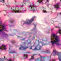 Vente en gros DIY 5D Diamant Peinture Cadre Princesse Série 30*30 cm Crystal Point Portrait Sujet Autocollants Personnalisés