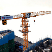 Grue à tour autoportante à plateforme plate DAHAN QTZ100 6013 de 6 à 8 tonnes, portée de 60 m, hauteur maximale de 200 m, composants essentiels du moteur PLC de haute performance