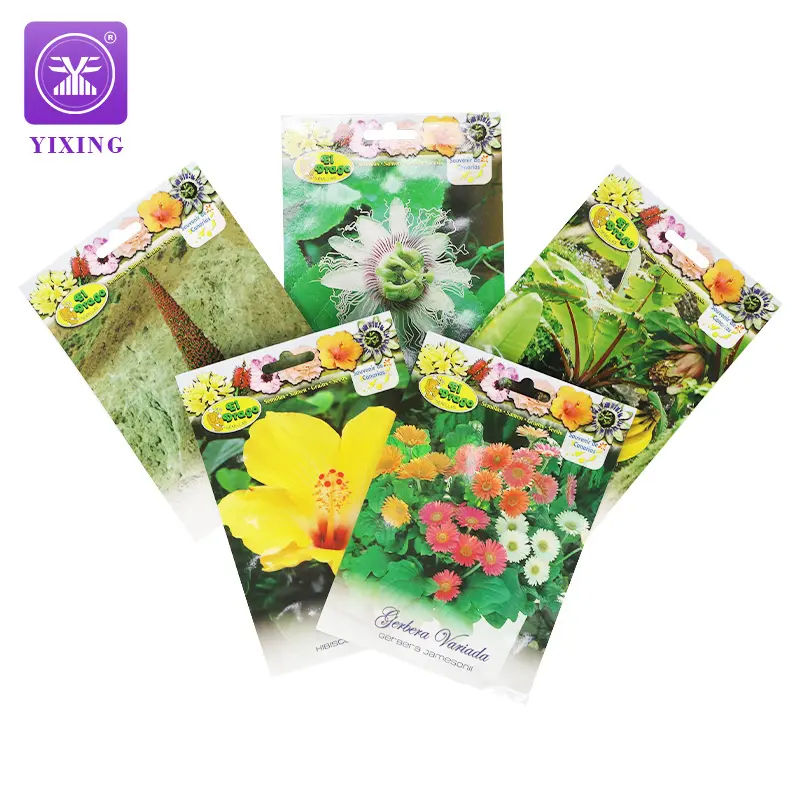 OEM flower vegetable seeds plastic packaging seed bag