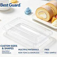 Barquette à dessert personnalisée en PET transparent recyclable de 1 mm d'épaisseur, emballage jetable en coquille pour boulangerie et vente au détail