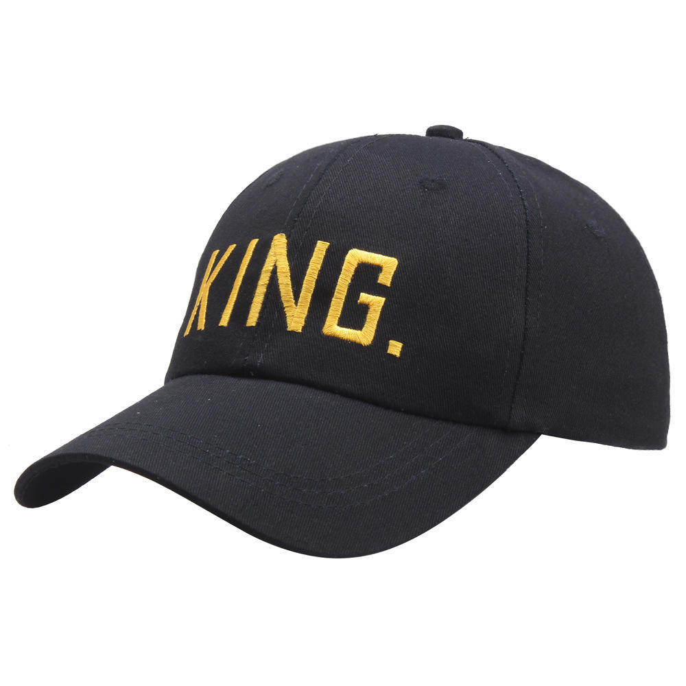 New Fashion Baseball Caps King Queen Gold White Embroidery Hats