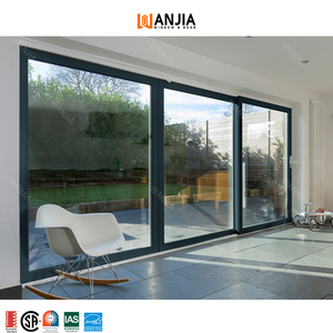 Wanjia ประตูบานเลื่อนกระจกอลูมิเนียมเคลือบสองชั้น4แผงด้านนอก AS2047ประตูระเบียงประตูบานเลื่อน - Product Image 1