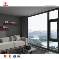 Ventanas abatibles de aluminio con rotura térmica de tamaño personalizado, modernas, ahorradoras de energía para villas de lujo, residencias costeras, hoteles, persianas
