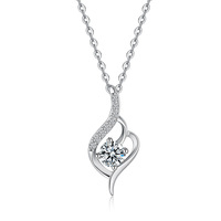Fabricant de bijoux fins en gros, conception personnalisée, pendentif en argent sterling S925 avec moissanite à 4 griffes, chaîne câble
