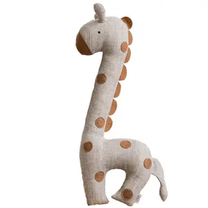 2024 Baby weiche gefüllte Puppe Karikatur Tier Gans Hahn Giraffe Waschbären Löwe Einhorn Plüsch Soothe Kinder Schlafpuppe Spielzeug