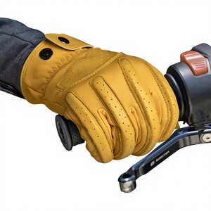 Gants de moto en cuir professionnels pour hommes, coupe-vent, ignifuges, imperméables, à doigts entiers, compatibles écran tactile, de protection - Product Image 4