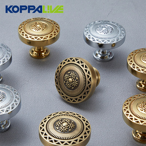 Koppalive thiết kế ban đầu Châu Âu Thời Trung Cổ intricately khắc Brass nội Door <span class=keywords><strong>knobs</strong></span> cổ điển nhà bếp xử lý cho biệt thự ngăn kéo - Product Image 2