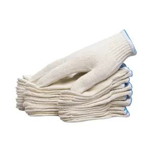 High Quality Hand Gloves Comfortable Cotton Glove With Blue Sides For Personal Safety Protection
