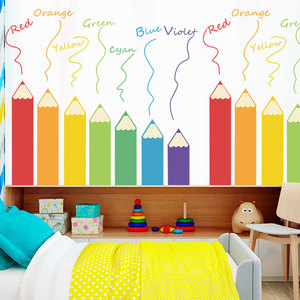 <span class=keywords><strong>Pegatinas</strong></span> de Pared Escolares Removibles con Diseño 3D de Lápices de Colores - Product Image 5