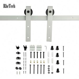 WEKIS Heavy-Duty 6.6ft/2m I-Shape Barn Door Hardware Kit Single Double Track Bypass <b>Bracket</b> Industrial Steel 120KG Capacity - Product Image 2