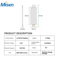 Baterai Pouch Cell Lifepo4 Farasis 5C High Rate P148A IFP09200598P148A 3.2V 145Ah 148Ah 148.5Ah Grosir untuk Solar