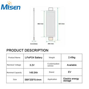 Toptan Farasis 5C Yüksek Deşarj Oranlı P148A IFP09200598P148A 3.2V 145Ah 148Ah 148.5Ah Lifepo4 Güneş Enerjisi İçin Kese Tipi Pil Hücresi - Product Image 2