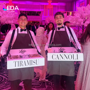 LEDA Moderna Bandeja Acrílica Personalizada para Exhibición de Postres con Soporte de Hombro, Bandeja Móvil para Tiramisú, Servicio de Comida Callejera, Eventos en Parques, Catering - Product Image 1
