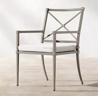 Meubles de cuisine d'extérieur Revêtement en poudre Fauteuils à dossier haut en aluminium