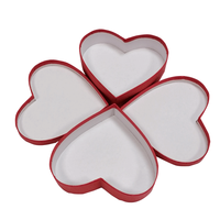 Luxus stapelbare Herzform Geschenk box Set Samt Finish rotes Papier für Valentinstag Schmuck Schokolade Geschenk box