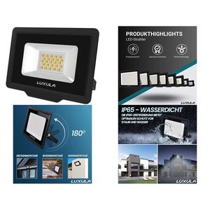 LUXULA LED-Fluter IP65 Étanche 20W 2000lm 4000K Noir - Product Image 1
