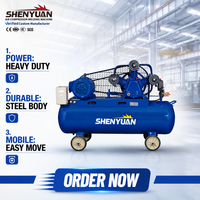 SHENYUAN kompresor udara Piston timbal balik, 200l tangki daya tinggi 3KW 4HP sabuk tukang aliran udara tanpa suara tiga fase