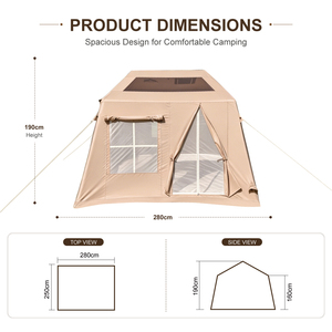 TOURUS Portable Air <b>Tent</b> Inflatable Camping Outdoor Glamping <b>Waterproof</b> Oxford Easy Setup Double Layer Family 3 Year Warranty - Product Image 3