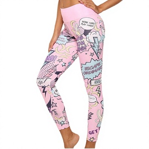 Conjunto Deportivo de Dos Piezas con Estampado Digital de Dibujos Animados Europeos y Americanos, Chaleco Corto de Cintura Alta y Pantalones Transpirables para Yoga - Product Image 2