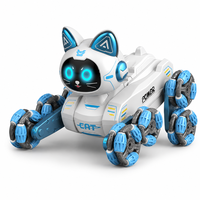 Robot chat interactif électrique pour cascades sur roues avec contrôle gestuel, mode 'Suivez-moi' et support caméra, pour intérieur et extérieur