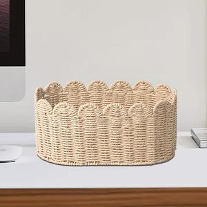 <strong>Decorative</strong> Wicker <strong>Basket</strong> - Functional Small <strong>Basket</strong> Woven Bin with Multiple Function, Rope <strong>Storage</strong> Box with <strong>Decorative</strong> Appeal - Product Image 1