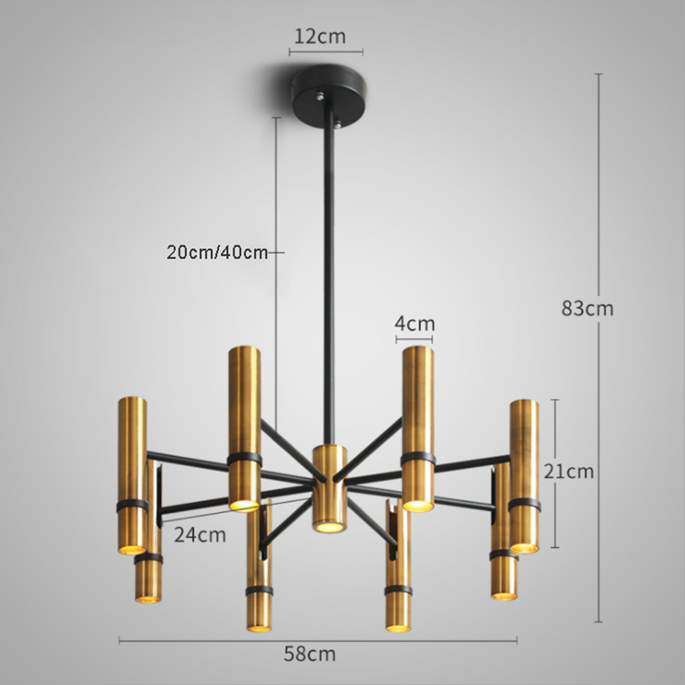 Wholesale Nordic Style Indoor Gold Counter Gold Lustre Spot Light Chandelier Pendant Lamp For Living Room  Hotel Bar