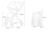 Poussette bébé multifonctionnelle de haute qualité personnalisée par l'usine Source, rotation à 360 degrés, pliage à un bouton