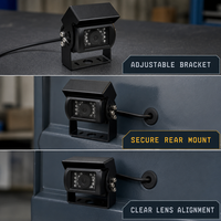 Caméra de recul noire étanche pour voiture, camion, bus, fourgonnette avec vue à 120-170 degrés, vision nocturne, capteur G et support de lignes de stationnement
