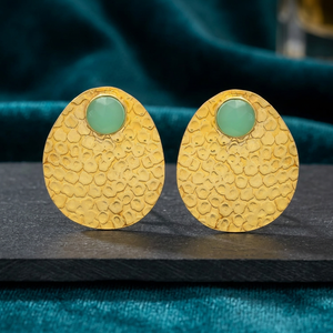 ต่างหูทรงกลมแบบจานทอง ชุบทอง 24K ทำจากทองเหลือง - Product Image 3