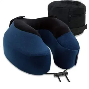 Cuscino da viaggio S3-cuscino per aereo in Memory Foam-cuscino per il collo con attacco-adatto per viaggi, casa, ufficio e giochi