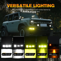 Kit de feux antibrouillard LIGHTFOX pour Ford Bronco 2021+ - Feux LED 15772LM - Faisceau spot et large - Lentille blanche et ambre