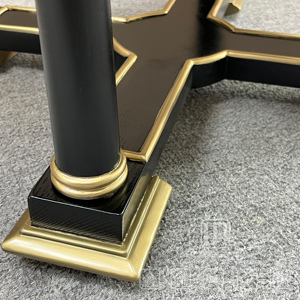 Supply Marble <b>Round</b> Corner <b>Table</b> Black and <b>Gold</b> Solid Wood Construction Coffee <b>Table</b> Italian Style Living Room Coffee <b>Table</b> Marb - Product Image 4