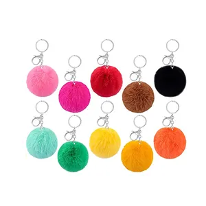 Multi Color Pom Poms Keychains Self Defense Keychain Accessories