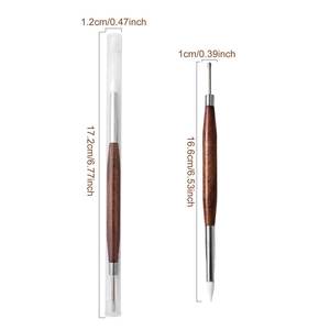 Strumento per Nail Art in Legno di Sandalo a Doppia Punta, Spatola in Silicone per Scultura e Gel con Punta di Dettaglio per Applicazione di Nail Art 3D e Acrilico - Product Image 5