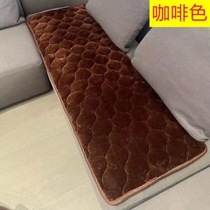 Coussin de canapé rectangulaire antidérapant en peluche de couleur unie pour baies vitrées, adapté à toutes les saisons, pour canapé et banc en cuir de bureau - Product Image 5