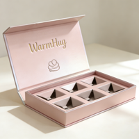 Boîte cadeau magnétique rose GoTop à estampage à chaud, 6 compartiments, doublure EVA pour rouge à lèvres, soins de la peau, bijoux, emballage haut de gamme