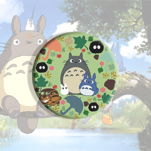 Broche ronde en fer blanc de haute qualité, motif filles d'anime créatives et <span class=keywords><strong>Totoro</strong></span>, badge de vêtement tendance, figurine de dessin animé, vente en gros, produit phare - Product Image 6