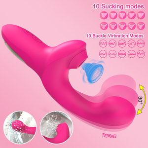 Potente consolador de silicona 3 en 1 para adultos, vibrador con hebilla de succión, succionador de pezón y clítoris, consolador eléctrico erótico para parejas, Juguetes sexuales - Product Image 2