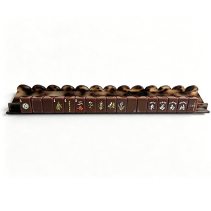 Juego de Mahjong Acrílico, Fichas de Mahjong Marrones con Vientos Oriente/<span class=keywords><strong>Oeste</strong></span>/<span class=keywords><strong>Sur</strong></span>/<span class=keywords><strong>Norte</strong></span>, Fichas de Mahjong Americanas Portátiles para Entretenimiento - Product Image 6