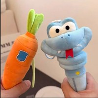 Gantungan Kunci Boneka Lucu Gary Snake Carrot Recording Plush Toy, Liontin Boneka Lobak Kecil, Hadiah untuk Anak Perempuan, Mainan Penghilang Stres