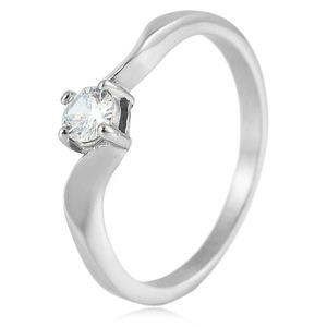 yunnique <b>Silver</b> <b>Solitaire</b> Diamond <b>Ring</b> Prong Setting Engagement Wedding Unisex Jewelry - Product Image 1
