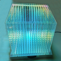 Cube lumineux 3D RGB 360 degrés AC220W avec contrôle par carte SD intégré, couleurs pleines, GLF4096, étanche IP65/IP67/IP68, 50 000 heures de fonctionnement