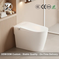 Ensemble de toilettes intelligentes monobloc P-Trap avec bidet électrique, siège chauffant, télécommande incluse, cuvette en céramique, entièrement automatique