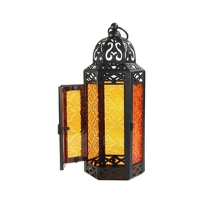 Lanterne de Noël Vintage Marocaine en <span class=keywords><strong>Fer</strong></span> <span class=keywords><strong>Forgé</strong></span> pour Table de Cour, Bougeoir Marocain Suspendu - Product Image 6